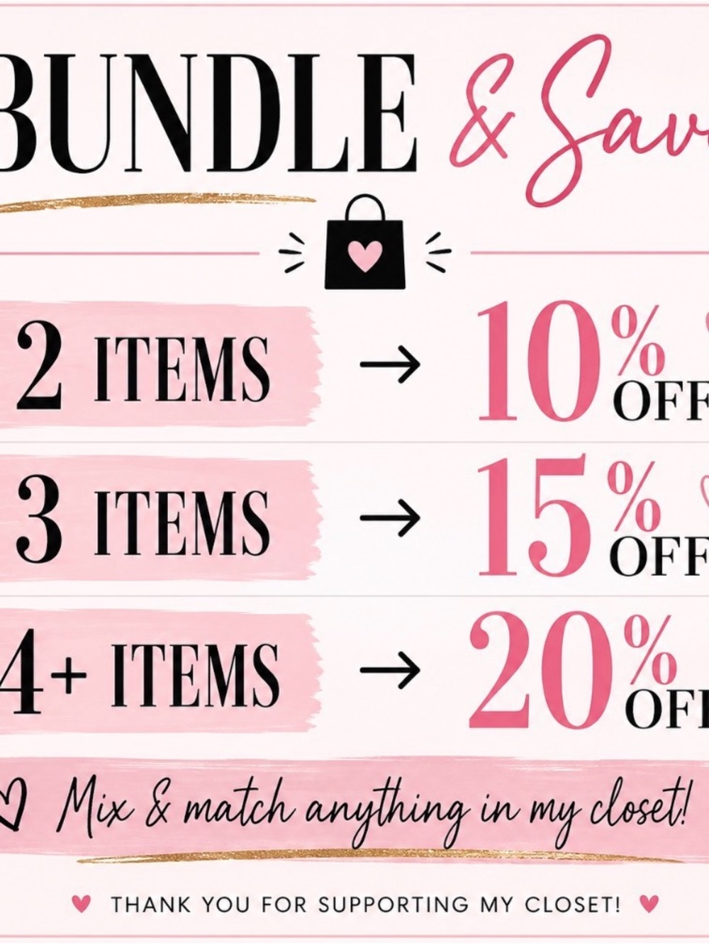 Pink Promotional Bundle Savings Sign - Home Storage & Organization
